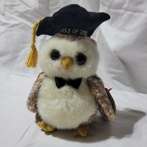 Graduation Owl Plush Toy - Cream and Brown